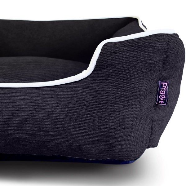 Personalised Dog Bed - Luxury Black Corduroy